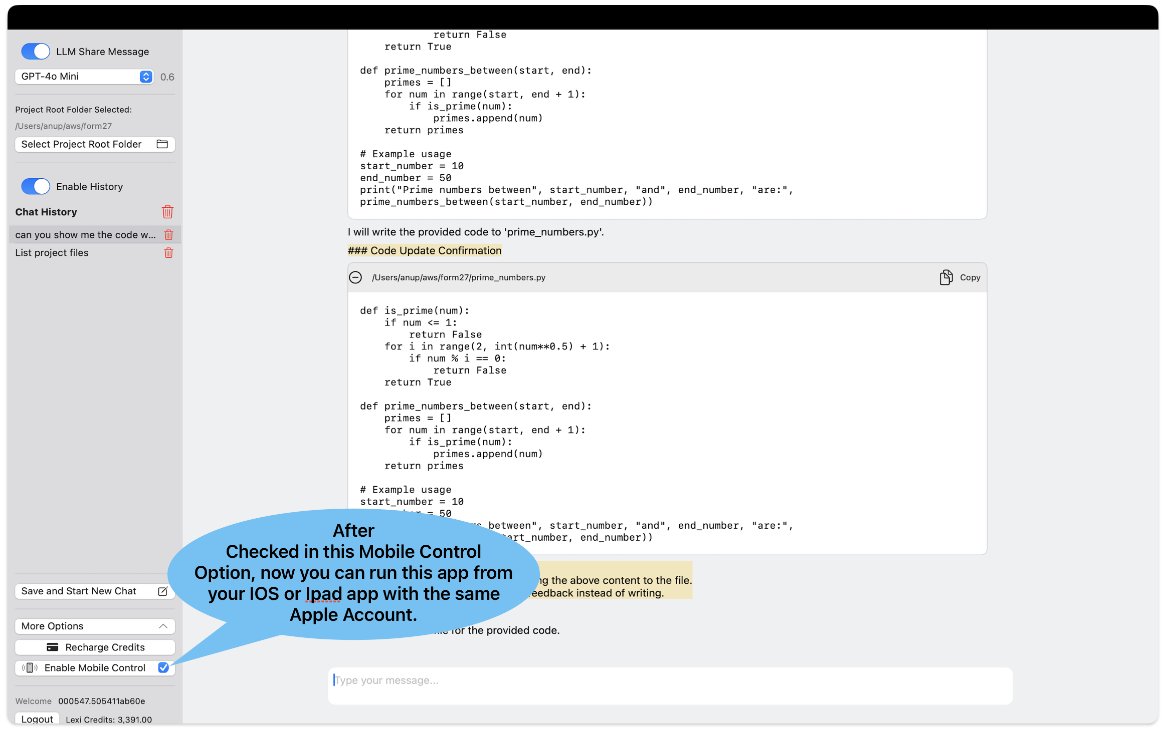 Enable Mobile Control on macOS